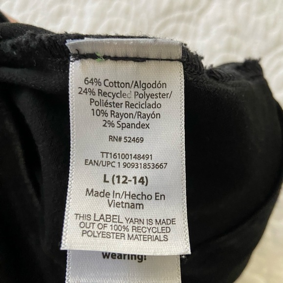 Time and Tru Pull On Black Stretch Jeans Straight Leg Tapered Size Large - Picture 5 of 12